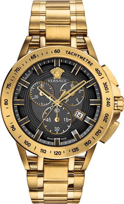 versace uhr herren schwarz gold|VERSACE.